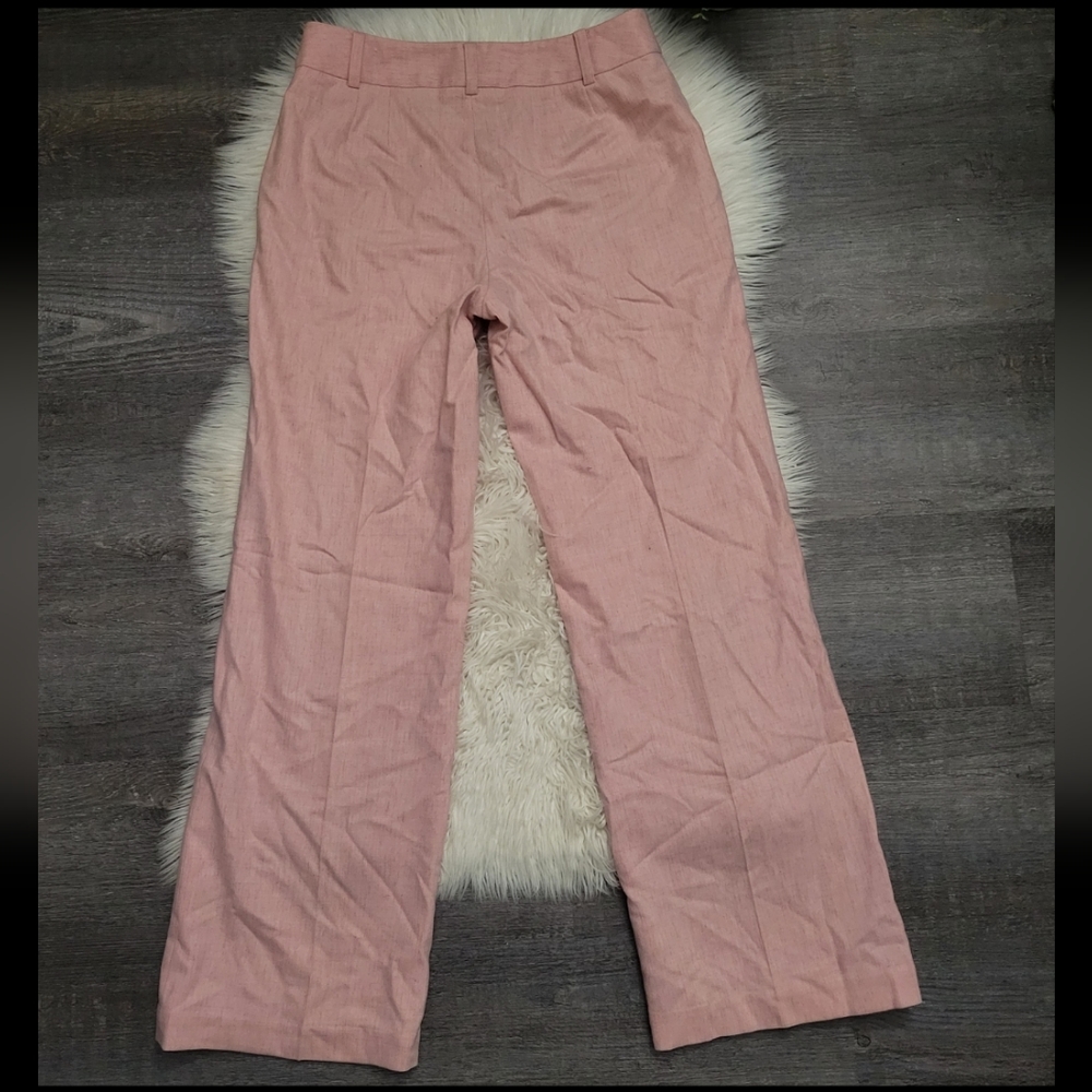 LOFT Pink Heathered Wool Blend wide leg trouser size 4 - Picture 11 of 12